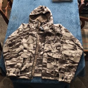 Columbia Heavyweight Wool Tan Camo Field Jacket Mens Size Medium